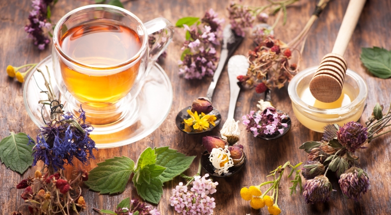 Herbal tea with honey